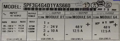 原装 power-one SPF3G4G4D1YAS660 开关电源 1Y AS660