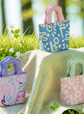 涂鸦饭盒袋上班族带饭保温便当包加厚铝箔小学生餐包野餐袋便当袋