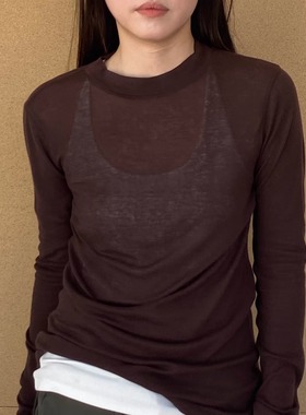 MQ｜MACQNF21960揉软舒适百搭显瘦洋气长袖打底T恤女