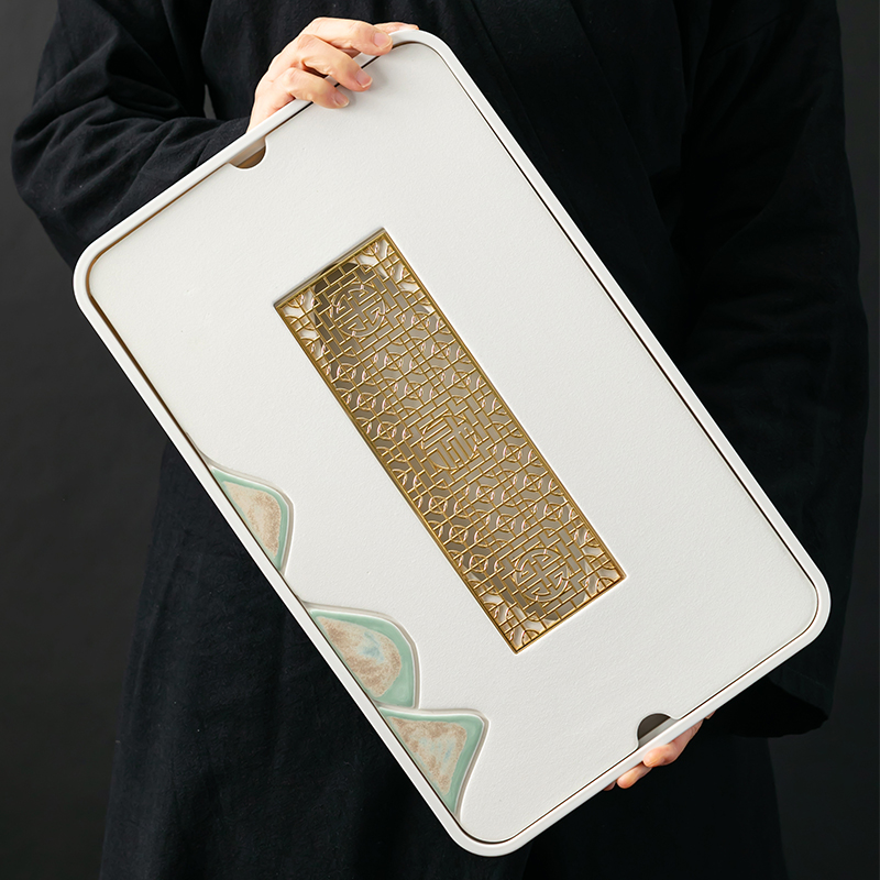 陶瓷茶盘远山轻奢家用茶台
