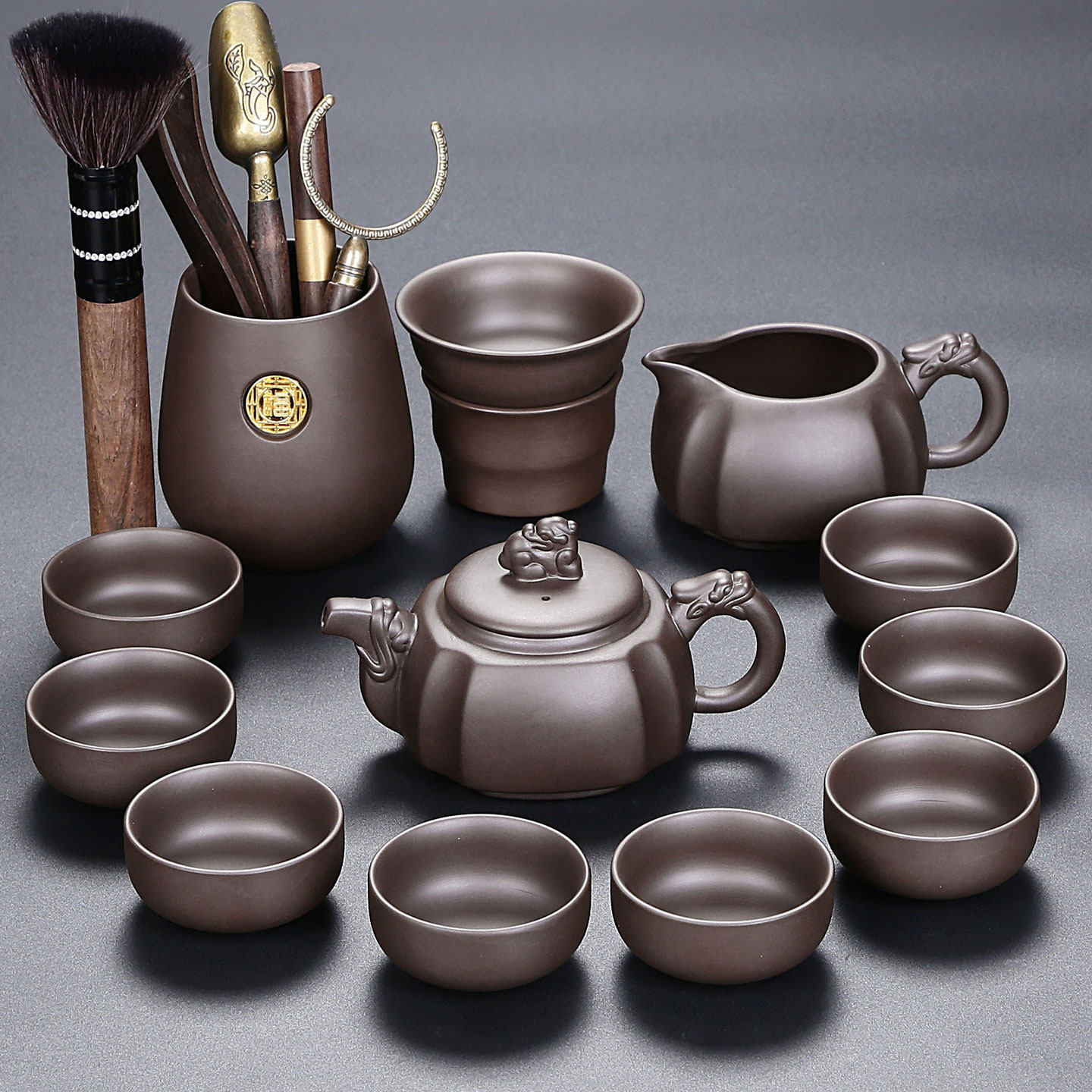 紫砂龙壶功夫茶具茶壶茶杯整套泡茶器中式家用茶具套装2026新款