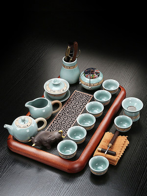 茶具套装家用陶瓷茶壶茶杯茶具小茶台整套轻奢功夫茶具中式泡茶器