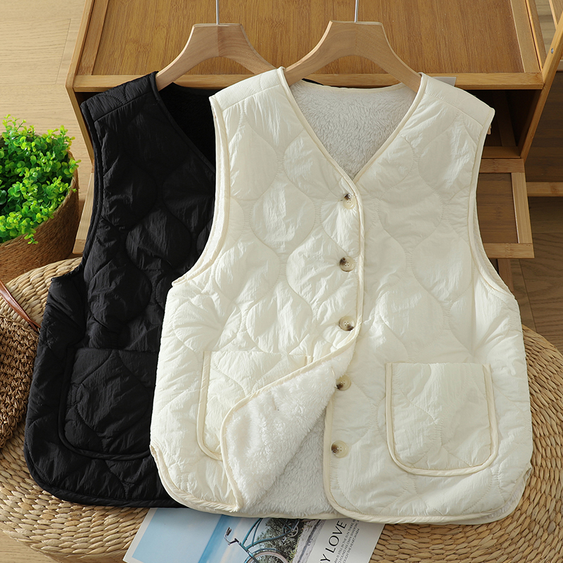 羊羔绒马甲正反两穿马夹保暖背心
