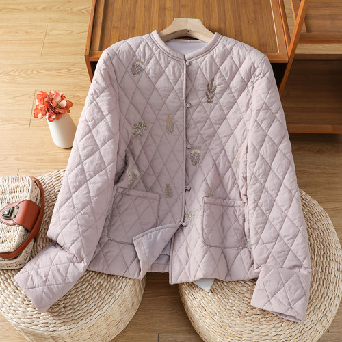 新中式刺绣棉服国风上衣棉衣外套