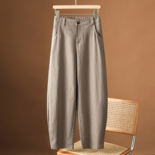 棉麻哈伦裤 春夏新款 休闲裤 女香蕉裤 反季 宽松显瘦亚麻镰刀裤 清仓