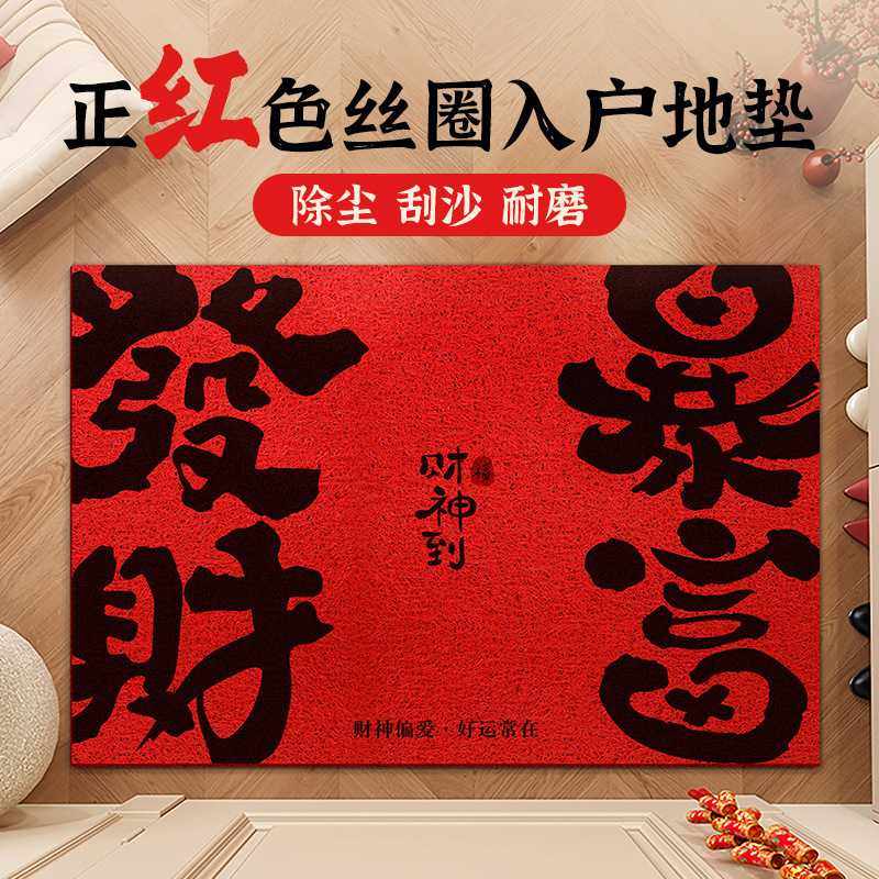 入户门地垫红色丝圈门垫进门脚垫玄关门家用乔迁喜庆地毯祝语2025,居家布艺,入户地垫,淘宝优惠券,粉丝福利购,淘宝优惠卷