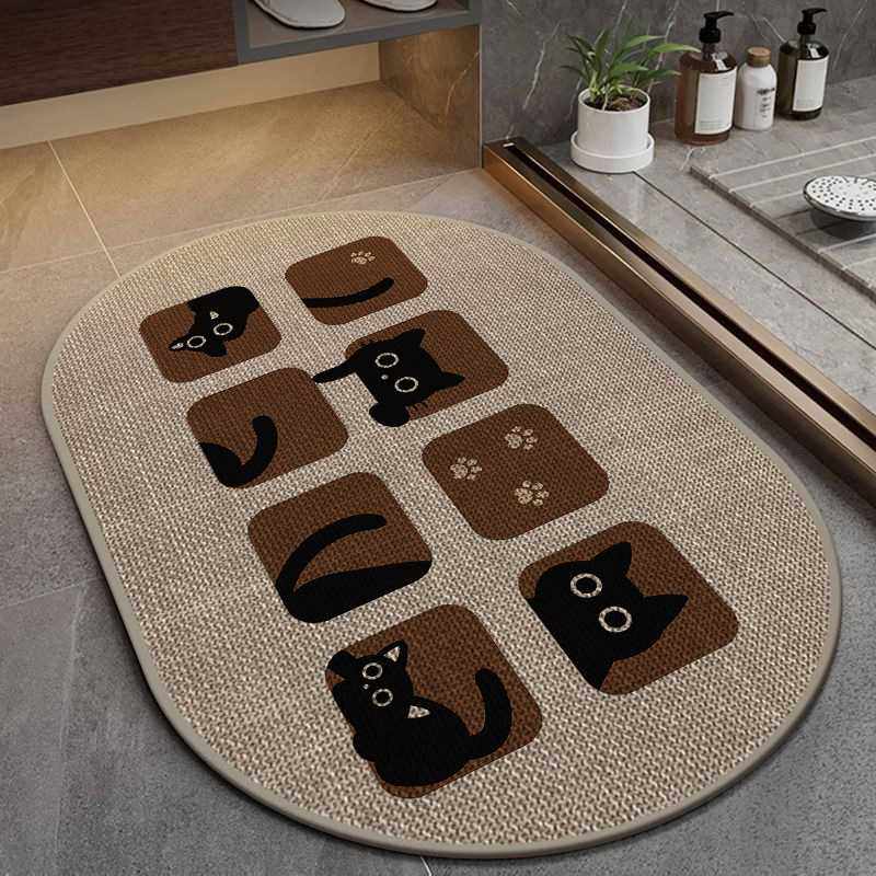 浴室吸水垫仿亚麻编织面橡胶底防滑脚垫加厚速干吸水地垫入户门垫,居家布艺,厨房地垫,淘宝优惠券,粉丝福利购,淘宝优惠卷