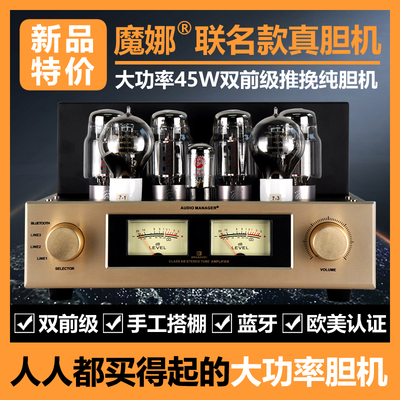 Mona Gallbladder, Tube Sound KT88 Высокая мощность переплетчатая переплет 45 Вт с Bluetooth и сеткой крышки сетки Домашнее топливо-переплет