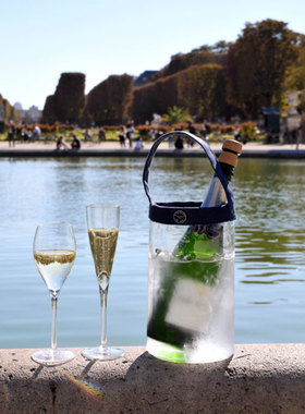 法国L'Atelier du Vin透明PVC便携葡萄酒冰酒袋 户外快速降温冰桶