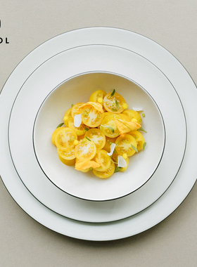 法国REVOL白色陶瓷盘子法式餐具深盘家用菜盘甜品盘西餐盘牛排盘