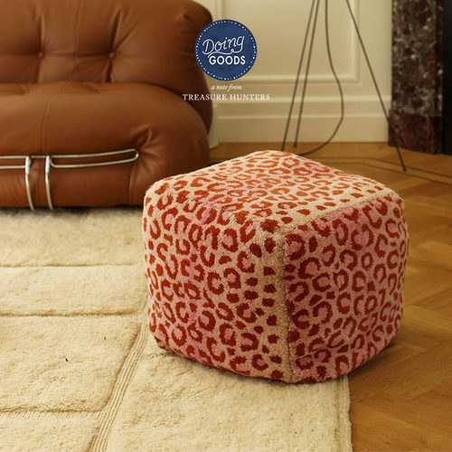 蒲团坐垫方形豹纹凳子地面坐墩