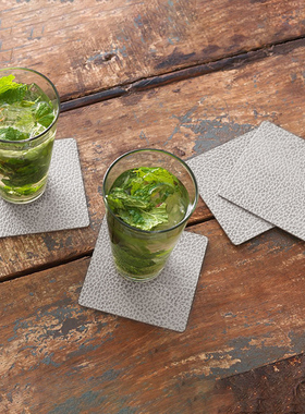 丹麦进口lind DNA方形皮革杯垫隔热垫茶杯玻璃杯碗垫防滑防水防油