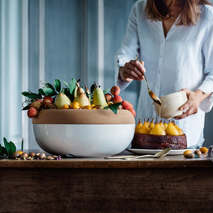 法国Emile 茶几果盘零食储存碗大 Henry陶瓷果盆水果盆储物罐带盖