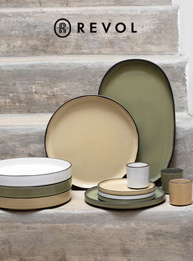 法国进口Revol盘子陶瓷深盘菜盘8英寸 家用法式西餐意面盘沙拉盘