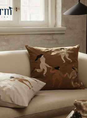 丹麦Ferm Living客厅沙发抱枕纯棉卧室靠枕床头靠垫护腰北欧风