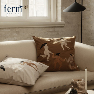 丹麦Ferm Living客厅沙发抱枕纯棉卧室靠枕床头靠垫护腰北欧风