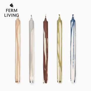 饰摆件 家用氛围感桌面装 丹麦进口Ferm Living彩色长杆蜡烛两只装