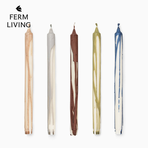 丹麦FermLiving彩色长杆蜡烛