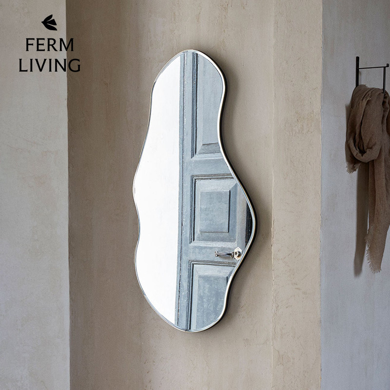 丹麦Ferm Living湖泊镜异形墙壁挂镜浴室玄关镜子墙面装饰镜北欧