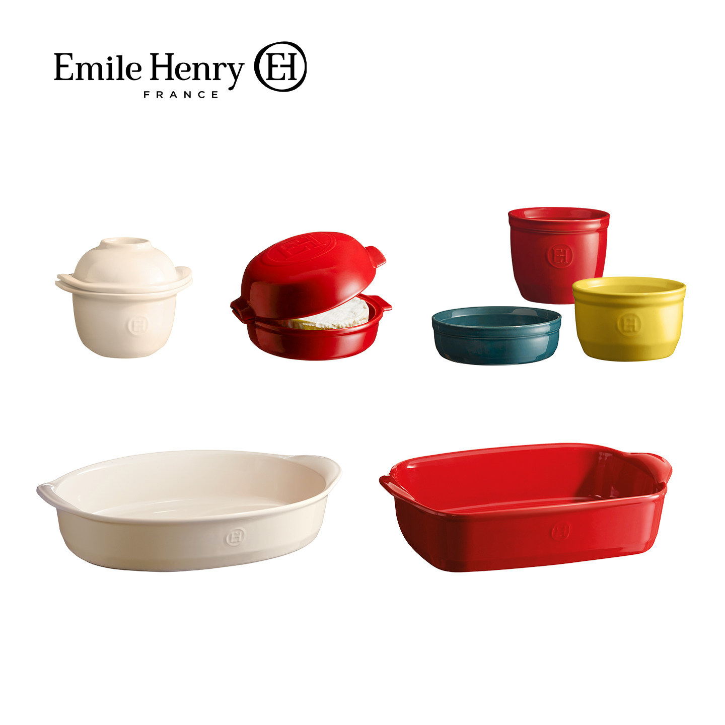 微瑕清仓 法国Emile Henry陶瓷小烤碗烘焙烤盘烤面包模具披萨盘