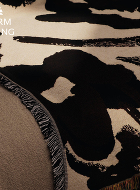 丹麦进口Ferm Living Cilla花卉挂毯有机棉毛毯客厅沙发装饰盖毯