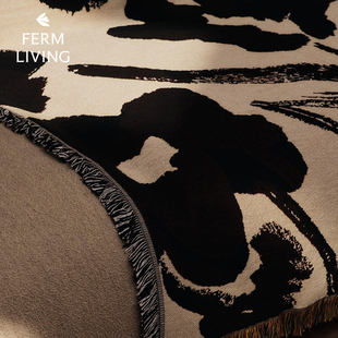 饰盖毯 Cilla花卉挂毯有机棉毛毯客厅沙发装 丹麦进口Ferm Living