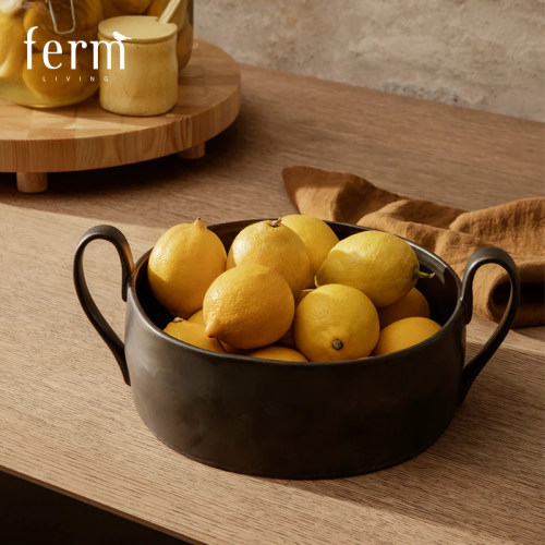 丹麦FermLiving手工炻器果盆