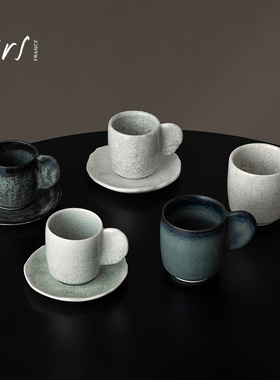 法国进口Jars Dashi陶瓷手柄咖啡杯小众茶杯浓缩咖啡杯碟套装