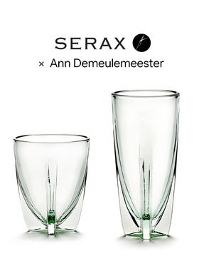 比利时Serax AnnDemeulemeester Dora浅绿色玻璃水杯啤酒杯