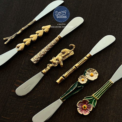 手工黄铜餐具套装西餐甜品勺