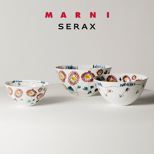 比利时Serax Marni联名款骨瓷印花碗家用餐具汤碗面碗浅口沙拉碗