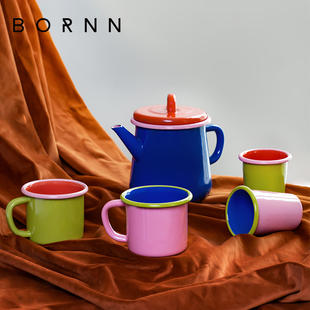 诺瓦生活选物 土耳其Bornn搪瓷马克杯珐琅艺术咖啡杯水杯牛奶杯子