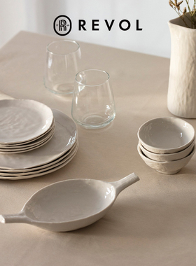 法国Revol进口法式侘寂陶瓷碗盘子餐具 奶油风手作餐盘甜品沙拉盘