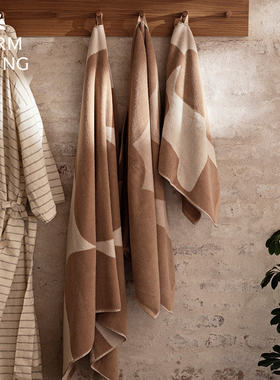 丹麦Ferm Living洗脸毛巾擦手纯棉吸水浴巾Ebb柔软海边沙滩巾女士