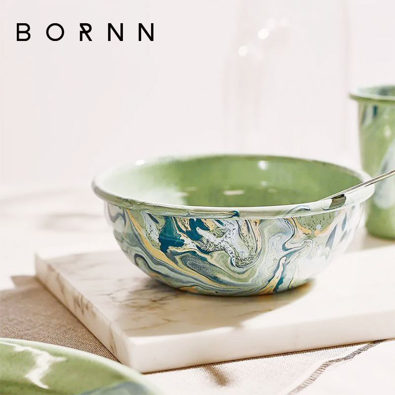 bornn搪瓷碗水果燕麦碗餐具