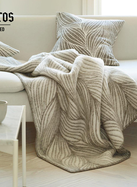 挪威Roros Tweed纯羊毛毯盖毯针织沙发毯秋冬毯双面午睡毯子北欧