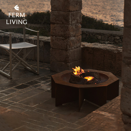 丹麦Ferm Living Otte烤火盆柴火炉取暖炉篝火盆家用冬天取暖