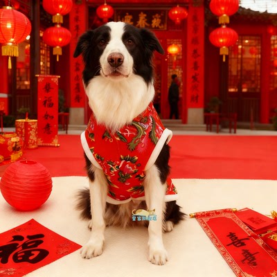 边牧专用衣服2025新款中型犬冬装厚款保暖狗狗东北大花袄新年服装