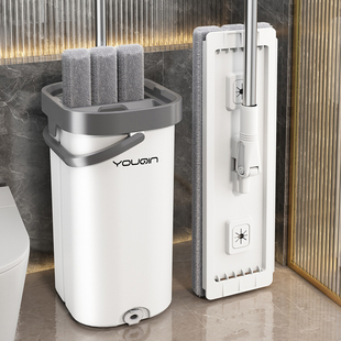 日本进口2025新款免手洗拖把家用一拖净大平板墩布刮刮乐平板拖把