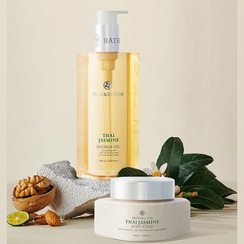 BATH&BLOOM泰国茉莉沐浴露磨砂膏夏季深层清洁SPA去角质身体护理