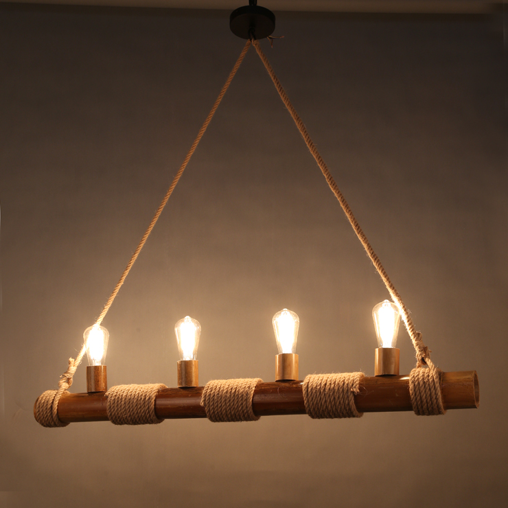 麻绳美式酒吧咖啡厅仿古吊灯