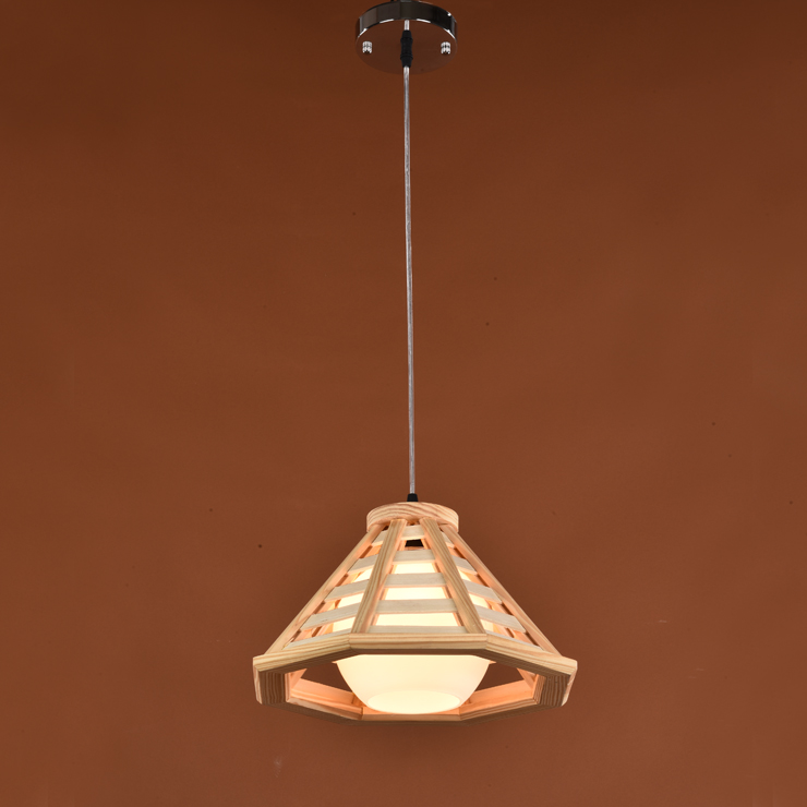 中式实木单头美式乡村复古吊灯餐厅灯吧台灯过道灯仿古酒吧阳台灯