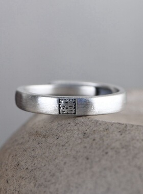 银戒指开口开口红依指环925纯银