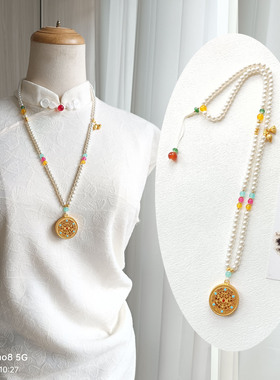 旗袍项链配饰轻奢高级感珍珠项链