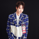 ChiZhang19陈宥维 西服衣服宽松蓝格外套明星同款 梁婧娴 李茉同款