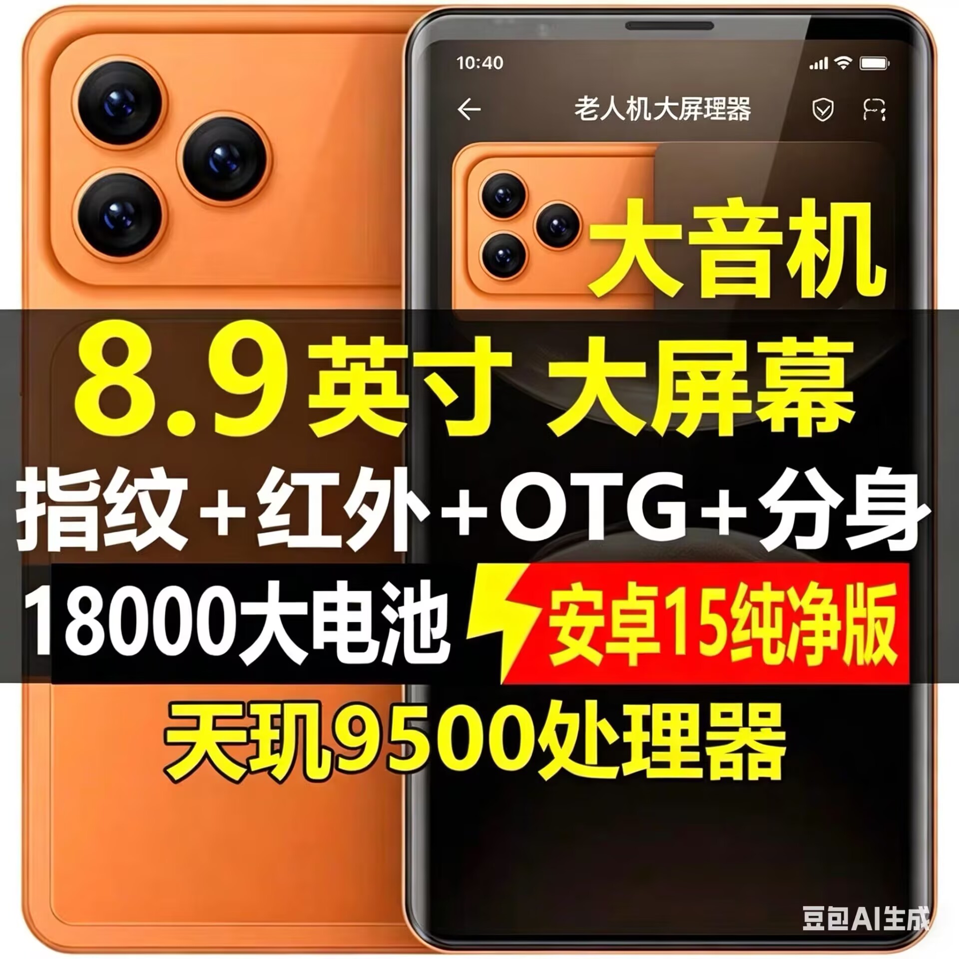 8.9寸智能平板手机红外遥控面部解锁超长待机18000毫安大电池5G
