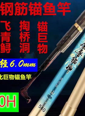 魔兽锚神30H19调超硬掏桥洞溜边飞鱼锚青鱼鲟鱼巨物黑坑鱼竿暴力