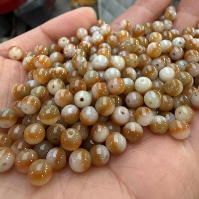 正品天然翡翠A货鸳鸯珠散珠