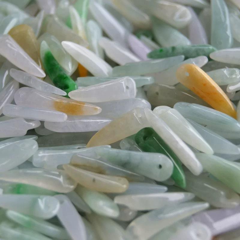 翡翠A货正品特色多彩小辣椒精品DIY玉石散珠手工配件车挂脚链饰品