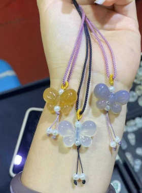 高冰款玉髓蝶恋花女款汉服配饰